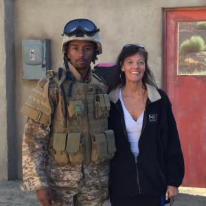 Kevin L Walker with WriterProducer Laura Cross on the set of Devil Dogs 2014