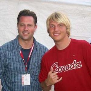 Hosting Canada Day at Downsview Park in Toronto. Back stage with Nick Carter of The Backstreet Boys.