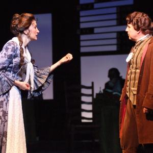 Abigail Adams played by Christanna Rowader and John Adams played by Peter Husmann in the historical musical 1776