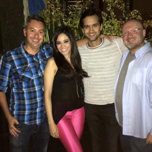Ana Maria in Novela Land wrap party with Zach OBrien Edy Ganem and Michael Steger