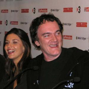 Eli Roth, Barbara Nedeljakova, Quentin Tarantino and Greg Nicotero at the 2005 Sitges International Film Festival press conference for 