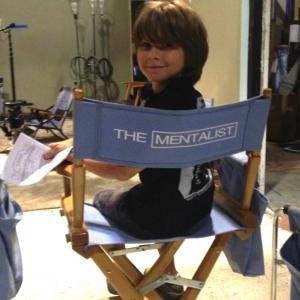Aidan on the set of The Mentalist