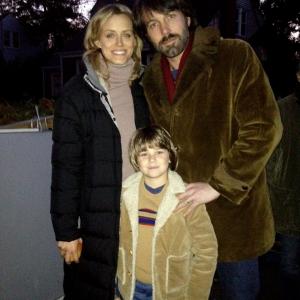 Aidan with Ben Affleck and Taylor Schilling on the set of ARGO