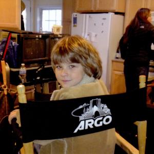Aidan on the set of ARGO