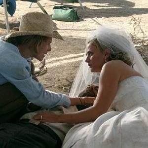 Desert Wedding director, Alexandra Fischer gives actress, Dayna Schaaf direction on set.