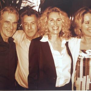 With Dustin Hoffman wife actress Janis Ahern and Emma Thompson