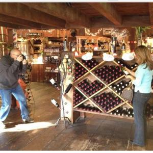 Still image of Jodie Shultz on set a Pennsylvania winery shoot