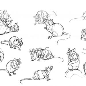 Life drawings of pet rats