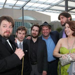 Devin Pike talks with Nate Rubin, Frank Mosely, Bryan Massey, Justin Hilliard and Arianne Martin at the Gala Opening Night of the 2011 Dallas International Film Festival