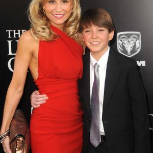 Cole Jackson and mother at the Premiere of The Lucky One in Los Angeles
