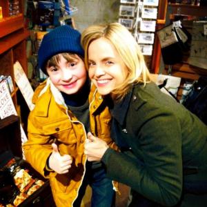 Spencer Drever on the set of Stalkers 2013 with Mena Suvari