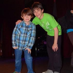 Spencer Drever & Zachary Gordon on the set of Diary of a Wimpy Kid: Rodrick Rules.