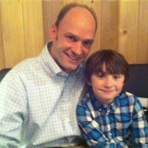 Brian Stepanek  Spencer Drever on the set of Mr Young