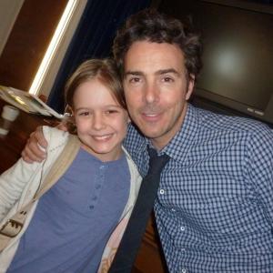 Izabela Vidovic and director Shawn Levy on set of Little Brother (2012)