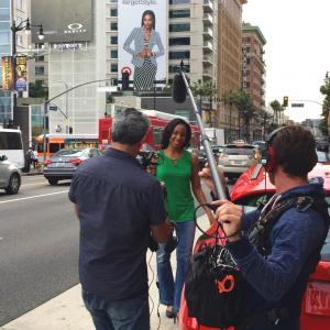 Sharon Brathwaite filming new TV project in Hollywood, CA