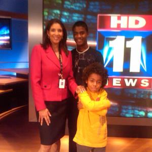 Hanging out in the News room with my brother Darnell and Ms Christine Devine