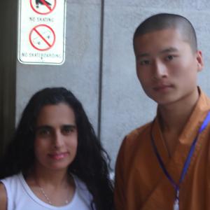 Sanjini and a Shaolin Kung Fu Monk  he trained me in China