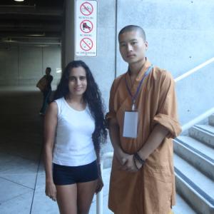 Sanjini and a Shaolin Kung Fu Monk - he trained me in China.