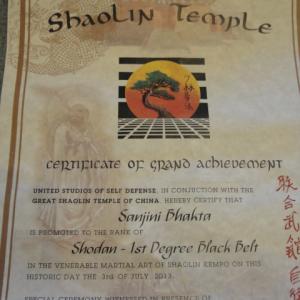 Getting my black belt at the Shaolin Temple in China