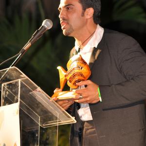 Manny Perez winning Best Feature for LA SOGA at BIFF 2009