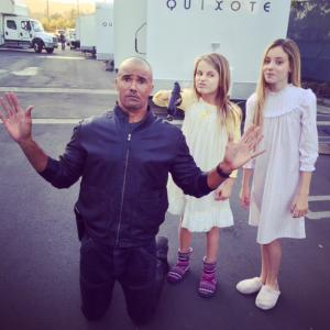 You're busted Shemar Moore!!! on set of Criminal Minds