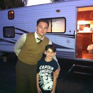 Dylan on the set of J Edgar with Leonardo DiCaprio