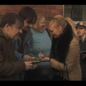 Still of Ricky Gervais David Earl Emma Bunton and Lukas DiSparrow in Derek 2012