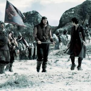 Me on the left as Bernard - Killer of Women and Children with Craig Fairbrass (Sven) and Jon Foo (Yang) marching to battle in VIKINGDOM