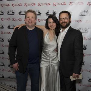 Ciara Flynn with director Josh Bear and producer Bill Meuhl at the Austin premier of Lumberjack Man!