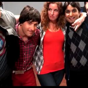 On set of Geoff the Giants Big Bang Theory music video parody Rock Paper Scissors Lizard Spock Los Angeles CA