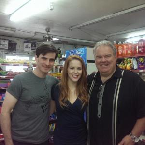 On the set of The Dust Storm with Colin O'Donoghue and Jim O'Heir.