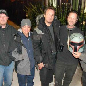 LR Jeremy Timmins David Wald Michael Sarna Mike Makara Dickey Beer on the set of Born to Race