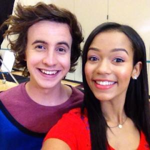 Nicholas Coombe and Taylor Russell on set of 