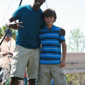 Mavrick on set with Dan Curtis Lee from Zeke and Luther