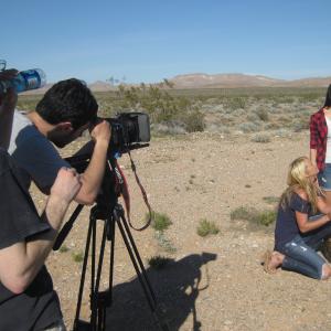 Filming in Valley of Fire with co-star Shanna Perry
