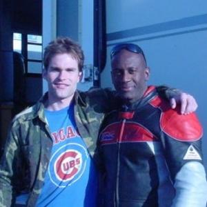 Kurtis D King with Sean William Scott on the set of American Pie 3