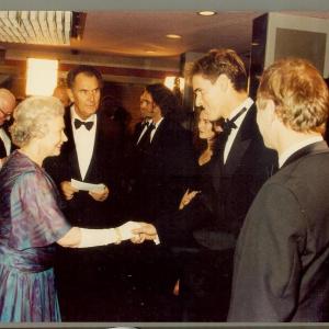 Brian McGovern presented to Queen Elizabeth II for his performance as Rick Ross in the Miramax film True Blue awarded The Royal Command Film Performance