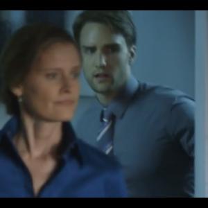 Susan Ziegler as Abbey Reynolds and Andy Greene as Nate Rodgers in the TV Movie Contingency