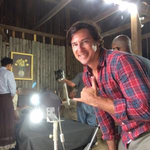 Colin McHugh on set of The Lonesome Trail