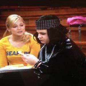 With Olivia Holt on the set of Kickin'It