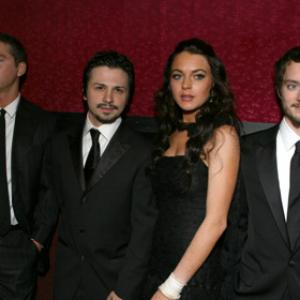Elijah Wood, Freddy Rodríguez, Shia LaBeouf and Lindsay Lohan at event of Bobby (2006)