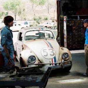 Still of Lindsay Lohan and Herbie The Love Bug in Herbie Fully Loaded (2005)