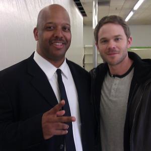 Walter Hendrix III and Shawn Ashmore on the set of The Following