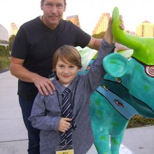 Hunter and DB Sweeney at the premiere of Deep in the Heart at the Austin Film Festival