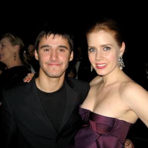 Producer Josh Wood (L) and actress Amy Adams (R) attend the 15th Annual Screen Actors Guild Awards cocktail party held at the Shrine Auditorium on January 25, 2009 in Los Angeles, California.