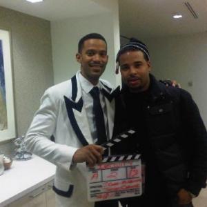 Dir Joshua Coates and Todd Anthony on the set of the upcoming film Iniquity written by Joshua Coates