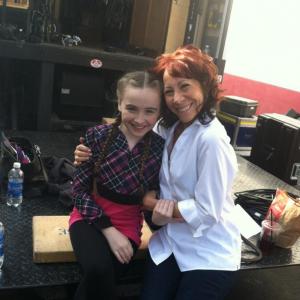 On the set of Noobz with Mindy Sterling