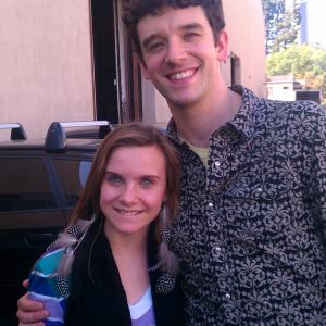 Sierra Willis and Michael Urie working on set of PARTNERS