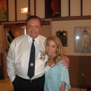 Actor Paul Sorvino with Actress Samantha Tuffarelli on set of A Place for Heroes