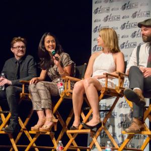 Adrian Powers, Rosie Lourde, Zara Zoe and Jonnie Leahy at Q&A for 'Skin Deep' at the 2014 Austin Film Festival.